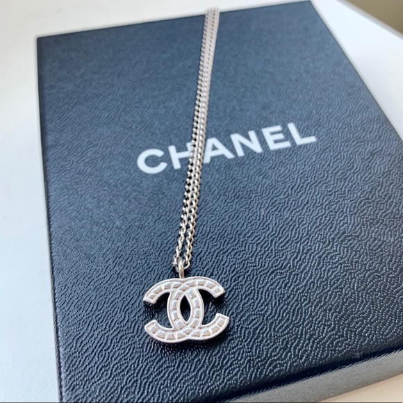 CHANEL Jewelry - Chanel Silver Motif CC Pendant Necklace